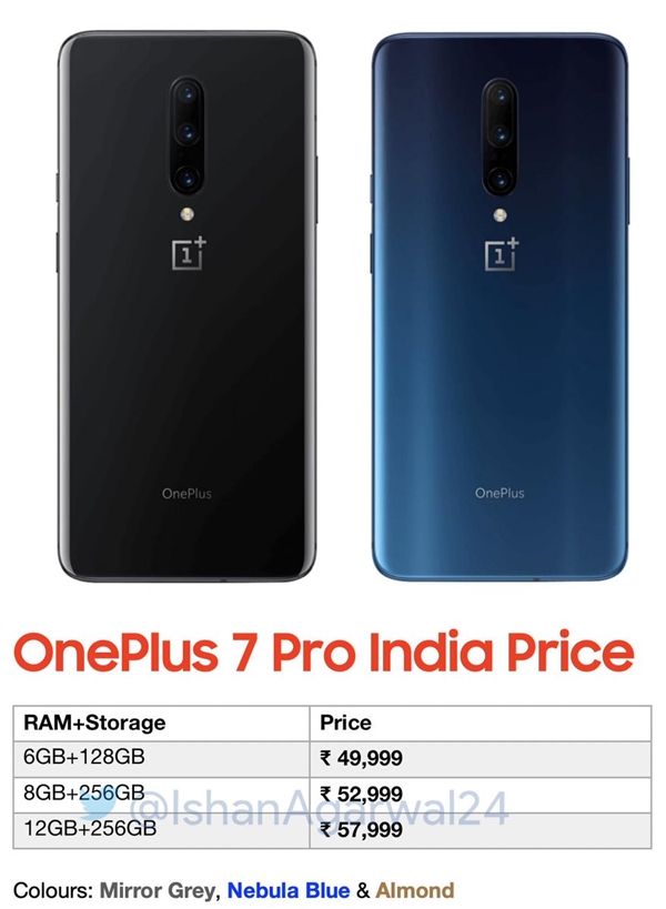 一加7 Pro印度售价曝光：的确是5千块才够买