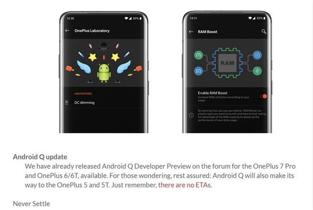 一加7 Pro海外版全面升级Android Q Beta版本