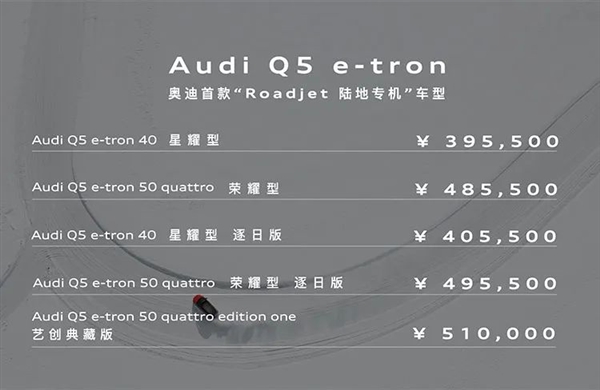 奔驰EQC尴尬 奥迪Q5 e-tron开启预售：39.95万起看齐宝马iX3