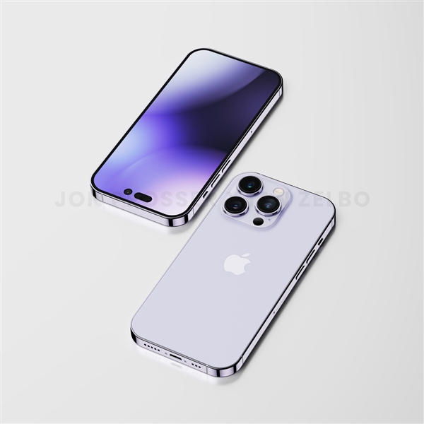 iPhone 14 Pro最新高清外形图公布：淡紫色美如画