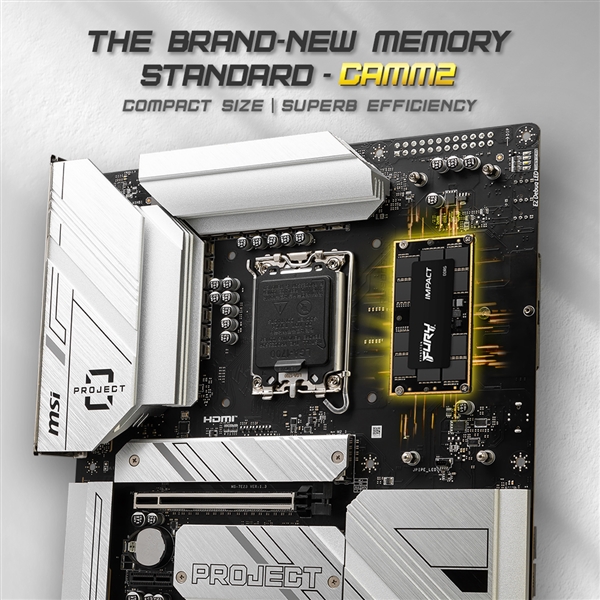 微星打造全球首款DDR5 CAMM2内存主板：这下清爽了