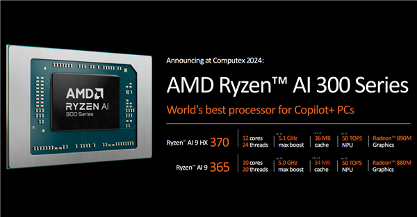 世界最强NPU！AMD锐龙AI 300系列发布：AI PC焕然一新