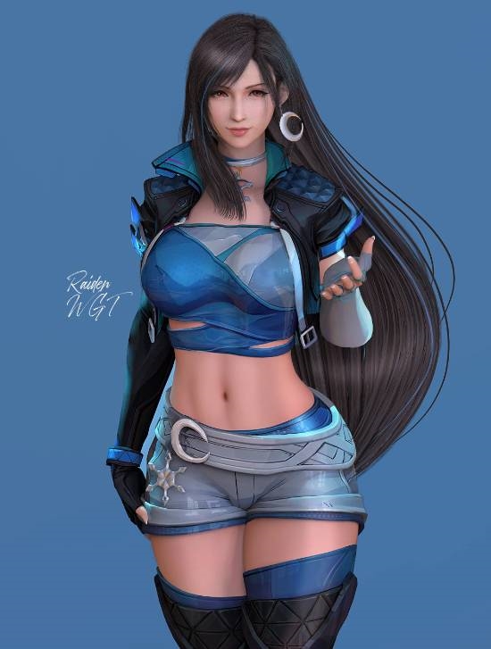 3D区博主晒蒂法全新美图：穿上其他游戏角色的衣服