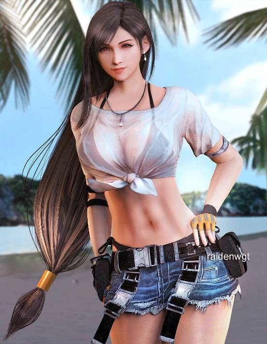 3D区博主晒蒂法全新美图：穿上其他游戏角色的衣服