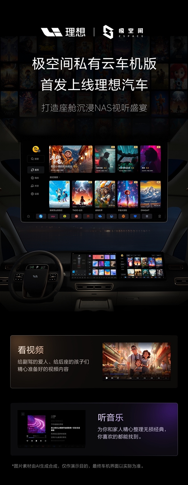 车载娱乐史诗级加强！极空间私有云车机版首发上线理想汽车