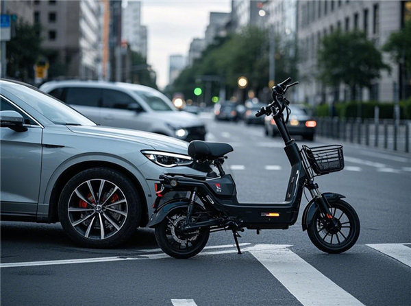 骑车闯红灯被撞负全责 女子:是轿车撞得我 我还要给他赔钱吗