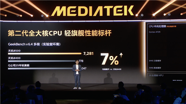 新一代中端神U!联发科天玑8500发布:跑分突破240万、GPU性能大涨25%