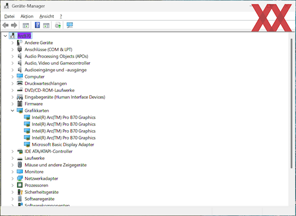 Intel锐炫Pro B70四卡并联首测!功耗达720W