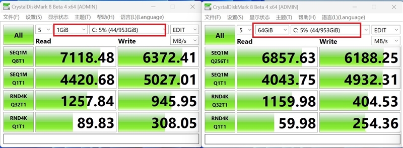 长江存储PC411 1TB空盘与半盘性能对比测试：填入60%数据 读写依旧稳定如初