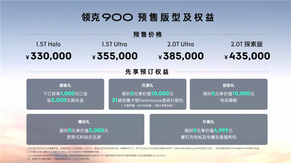 33万起 吉利系大型SUV领克900开启预售：全系标配天地尾门