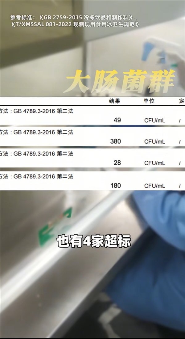 博主实测13家饮品冰块有11家菌落数超标 瑞幸、蜜雪等回应